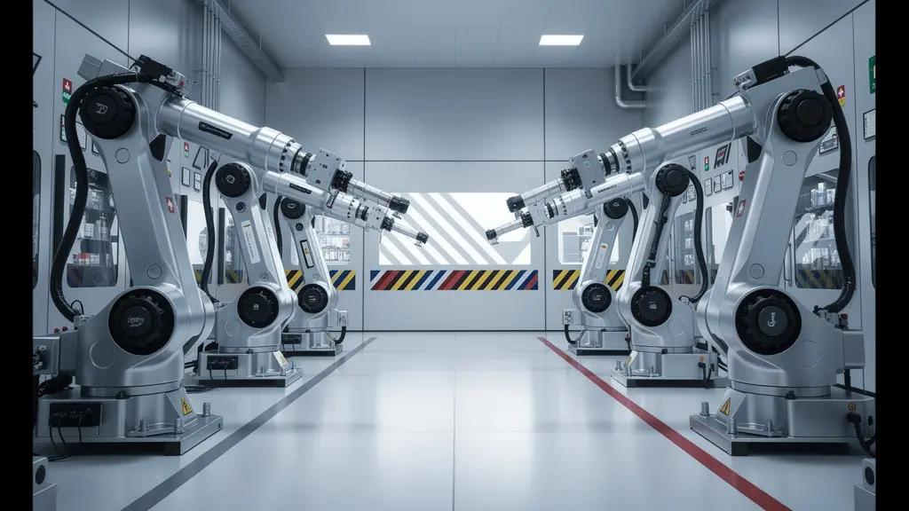 Hochmoderne Roboteranlage in einer Schweizer Produktionshalle