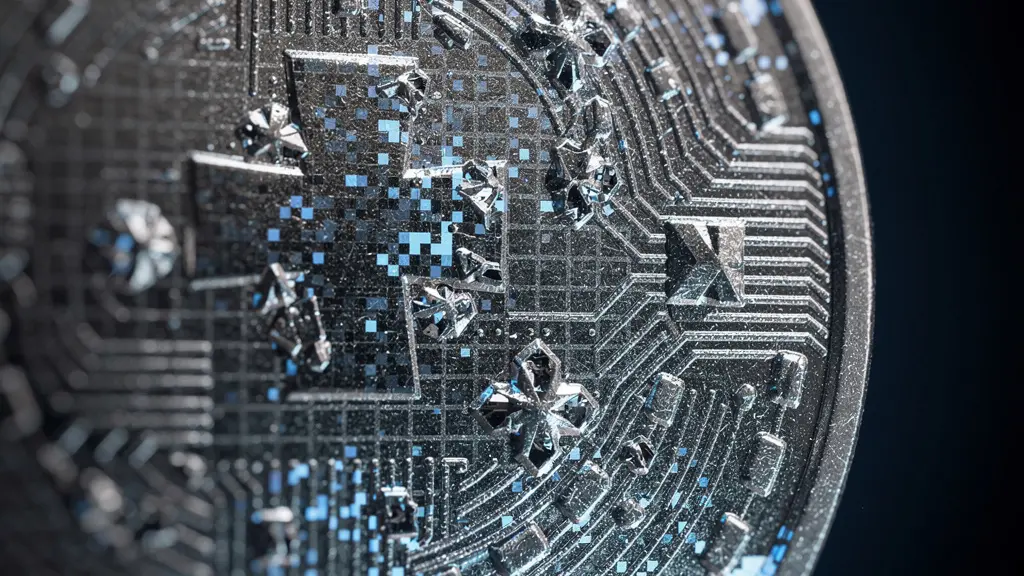 Futuristische Darstellung digitaler Schweizer Franken auf Blockchain-Netzwerk