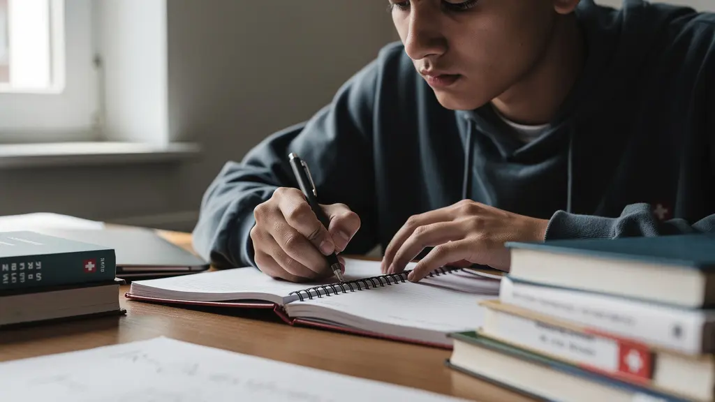 Konzentrierte Studierende bereiten sich auf ETH-Aufnahmeprüfung vor