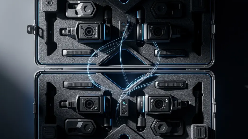 Moderne Transportbox mit integrierten IoT-Sensoren für Uhrenüberwachung