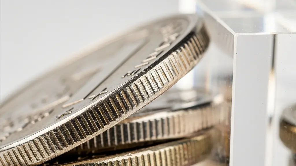 Makroaufnahme von Münzen und transparenten Kostenaufstellungen