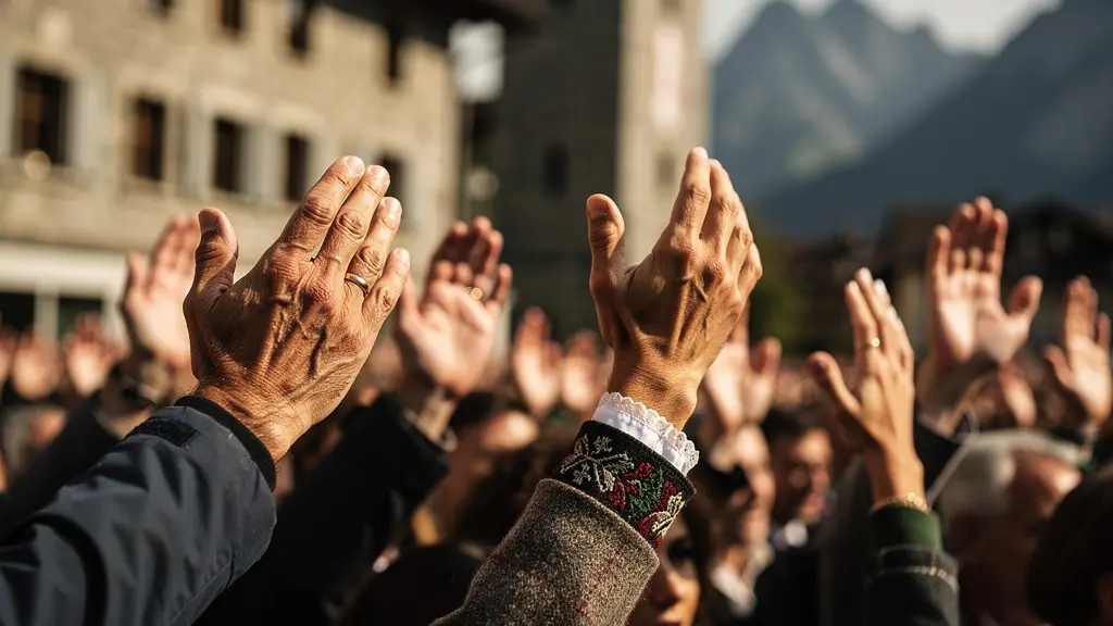 Traditionelle Handabstimmung bei der Appenzeller Landsgemeinde