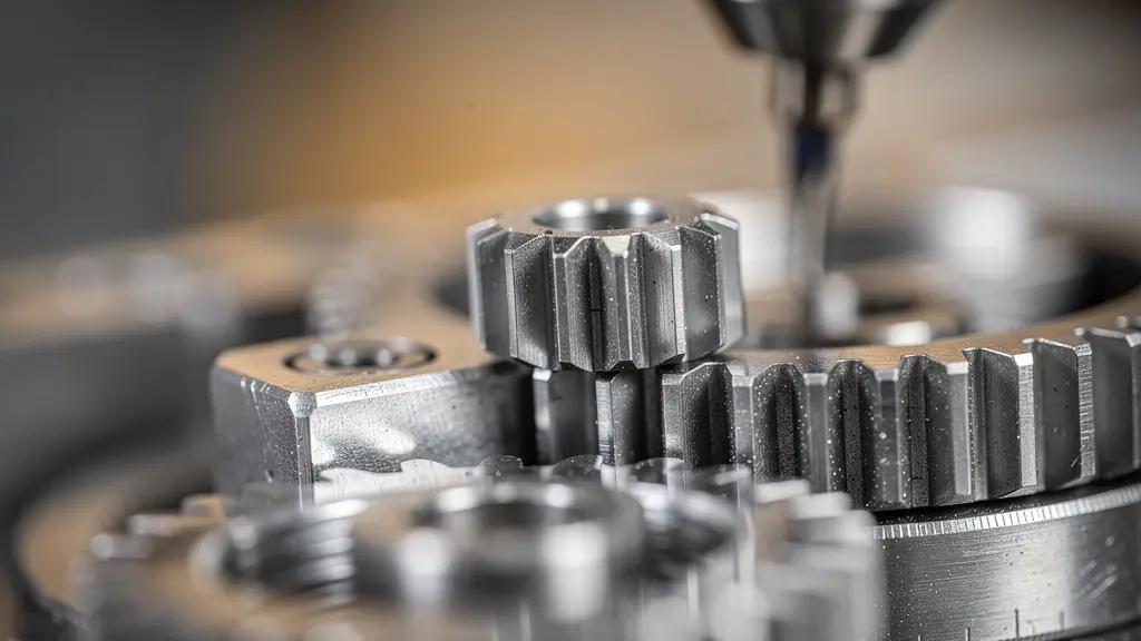 Detailaufnahme von Präzisionsarbeit in der Schweizer Hightech-Industrie durch einen Polymechaniker