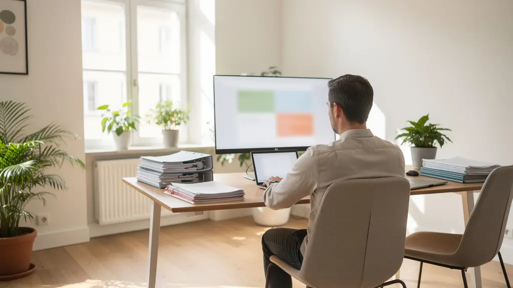 Arbeitsplatz mit Bewerbungsunterlagen für RAV-Nachweis