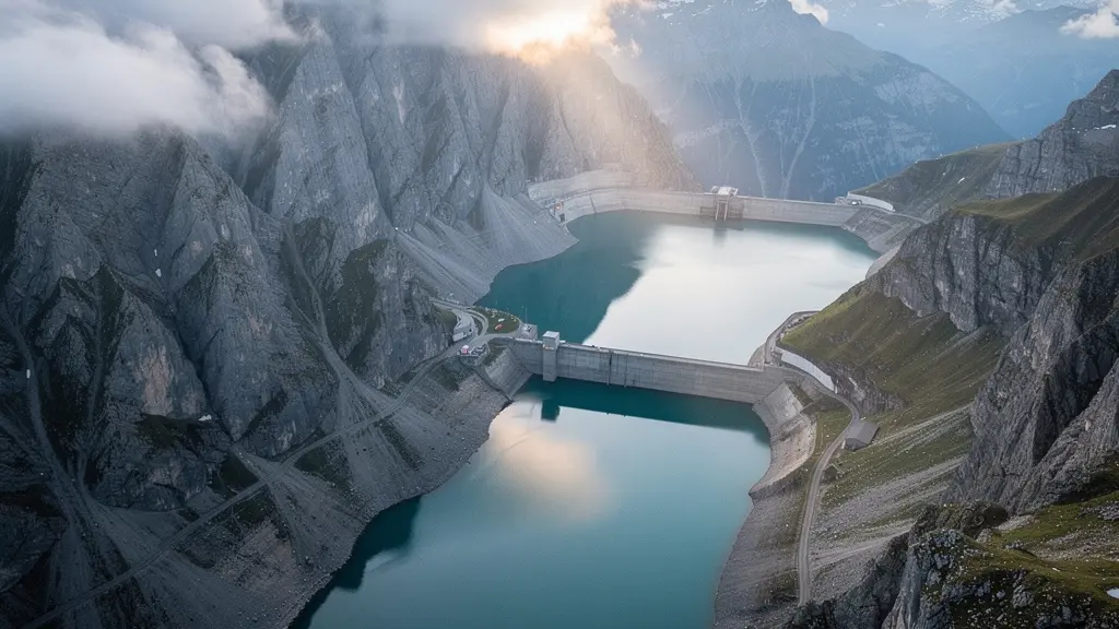 Schweizer Pumpspeicherkraftwerk in den Alpen als Europas Batterie